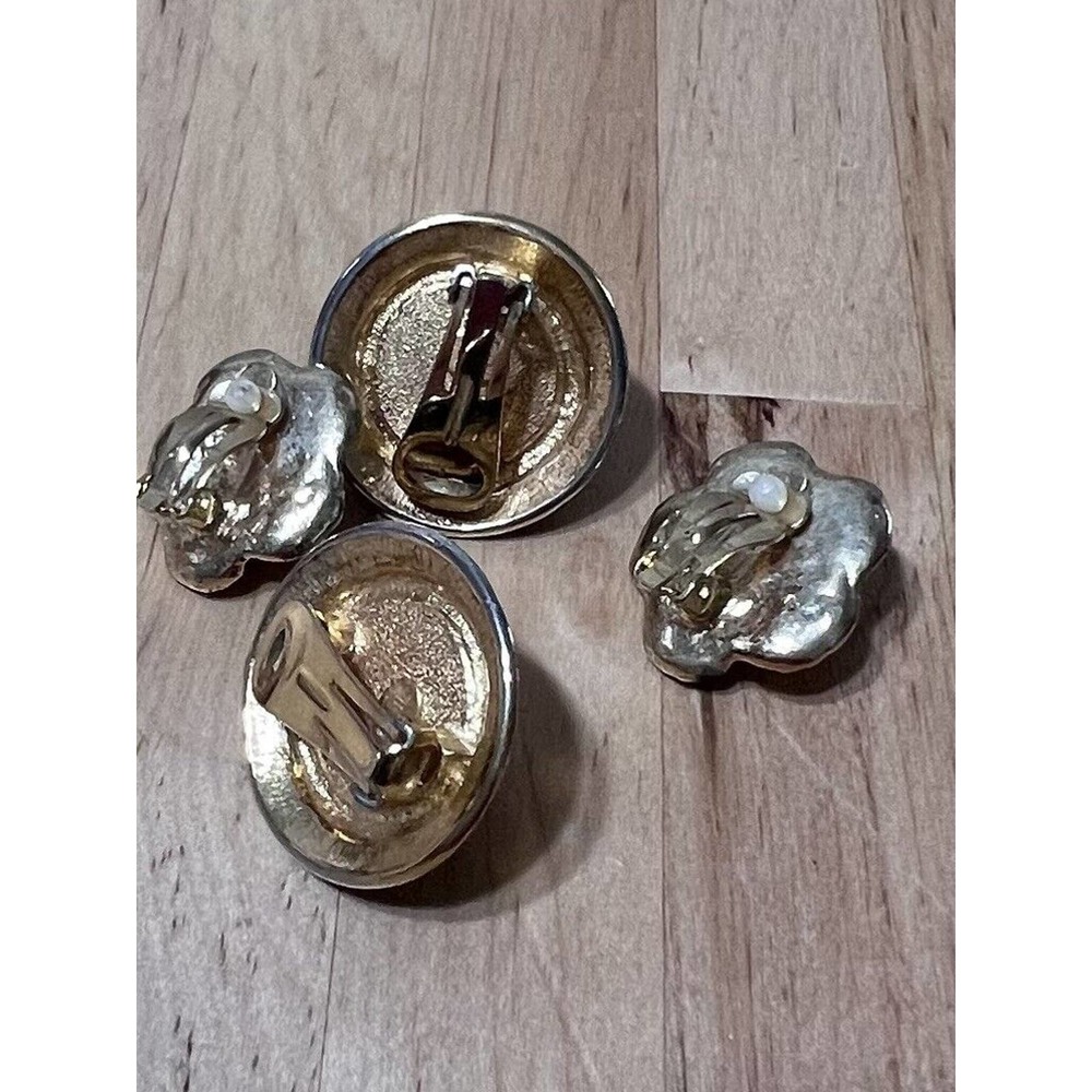 Kenneth Jay Lane Classic Gold Tone Faux Pearl Cli… - image 3